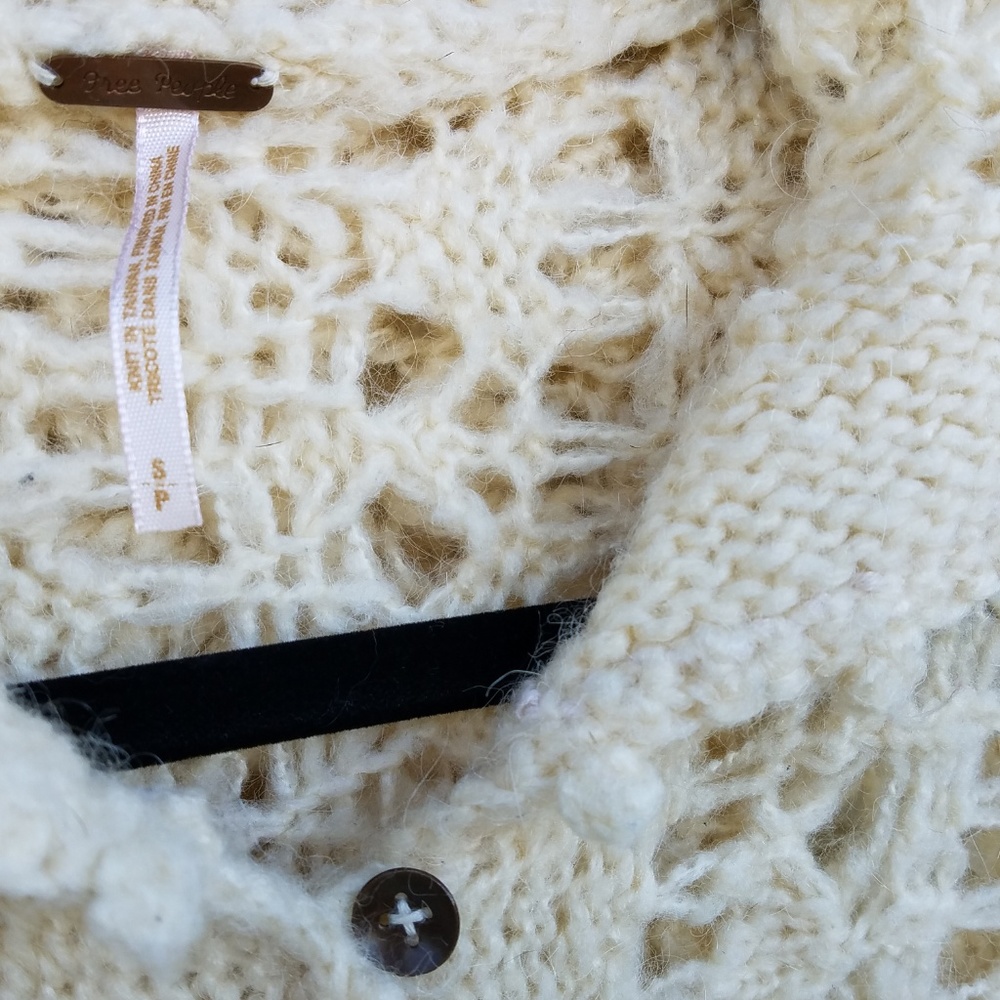 Free People S pullover hoodie sweater crochet - Picture 3 of 8